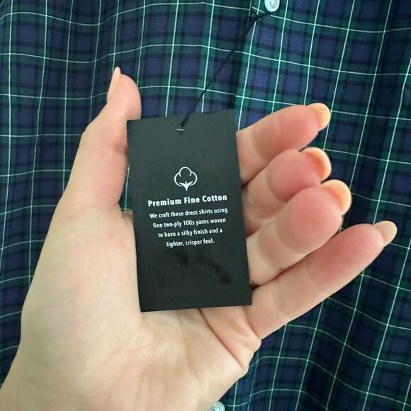 NWT J. Crew Slim-fit Ludlow Premium Fine Cotton Dress Shirt Plaid Blue 15/33 - Picture 7 of 10